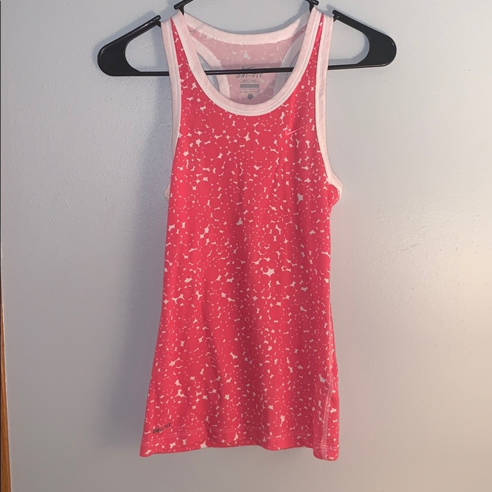 NWOT pink and white circle girls workout tank top!